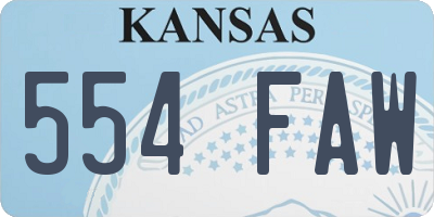 KS license plate 554FAW