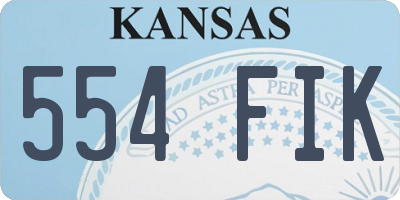 KS license plate 554FIK