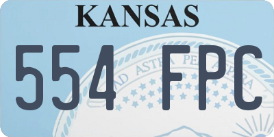 KS license plate 554FPC