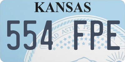 KS license plate 554FPE