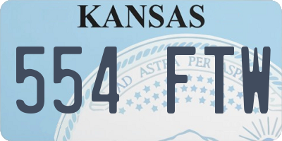KS license plate 554FTW
