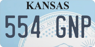 KS license plate 554GNP
