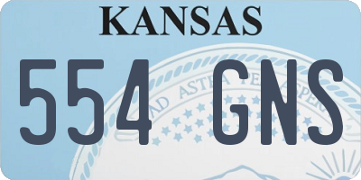 KS license plate 554GNS