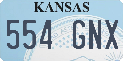 KS license plate 554GNX