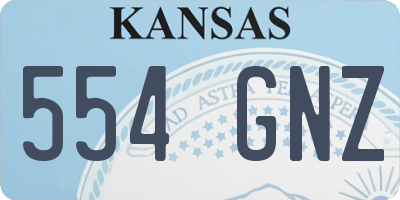 KS license plate 554GNZ