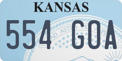 KS license plate 554GOA