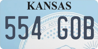 KS license plate 554GOB