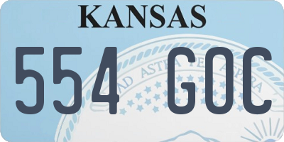 KS license plate 554GOC