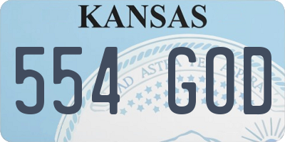 KS license plate 554GOD