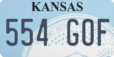 KS license plate 554GOF