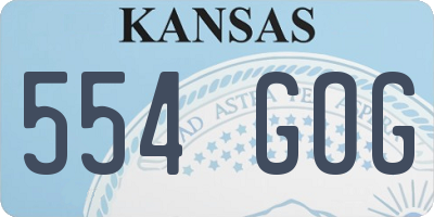 KS license plate 554GOG