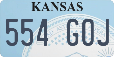 KS license plate 554GOJ