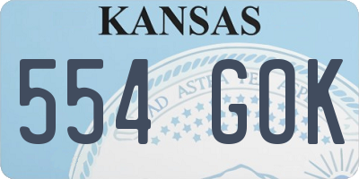 KS license plate 554GOK