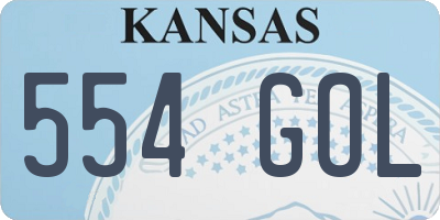 KS license plate 554GOL