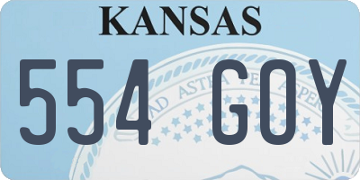 KS license plate 554GOY