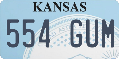 KS license plate 554GUM