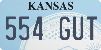 KS license plate 554GUT