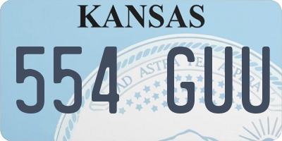KS license plate 554GUU