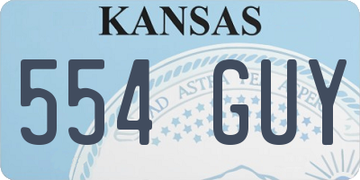 KS license plate 554GUY