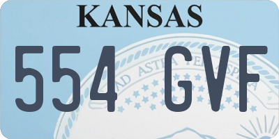 KS license plate 554GVF