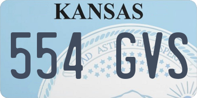 KS license plate 554GVS