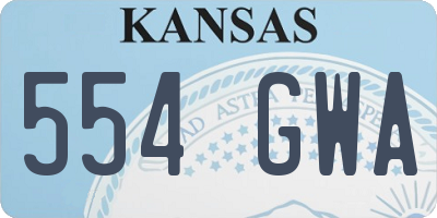 KS license plate 554GWA