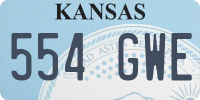 KS license plate 554GWE