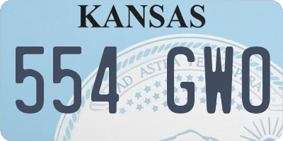 KS license plate 554GWO