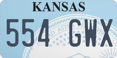 KS license plate 554GWX