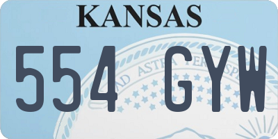 KS license plate 554GYW