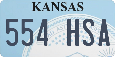 KS license plate 554HSA