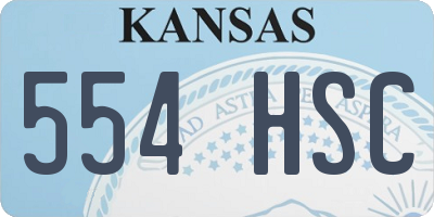 KS license plate 554HSC