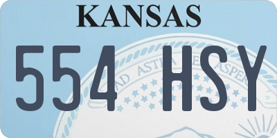 KS license plate 554HSY