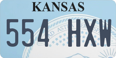 KS license plate 554HXW