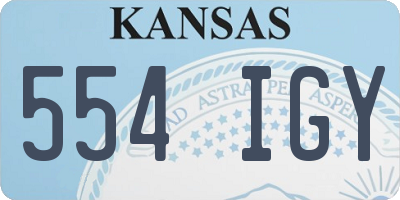 KS license plate 554IGY