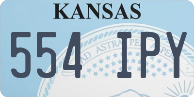 KS license plate 554IPY
