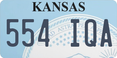 KS license plate 554IQA