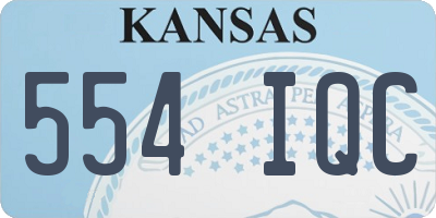 KS license plate 554IQC