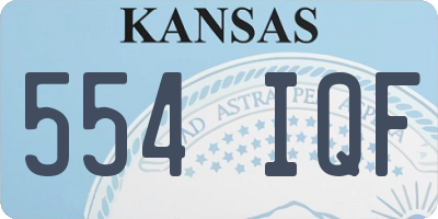 KS license plate 554IQF