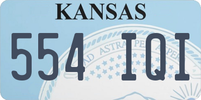KS license plate 554IQI