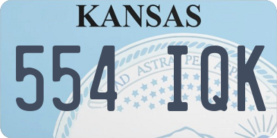 KS license plate 554IQK