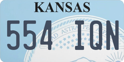 KS license plate 554IQN