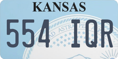 KS license plate 554IQR