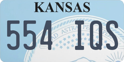 KS license plate 554IQS