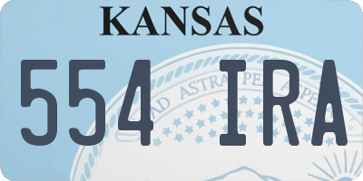 KS license plate 554IRA