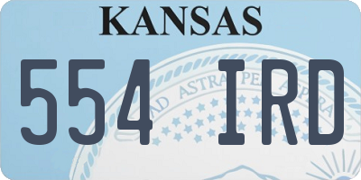 KS license plate 554IRD