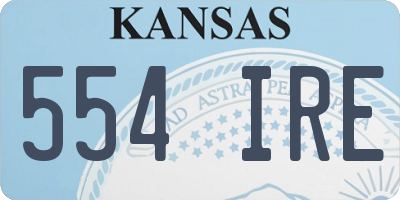 KS license plate 554IRE