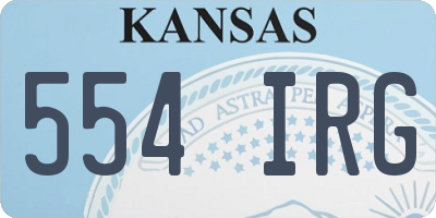 KS license plate 554IRG