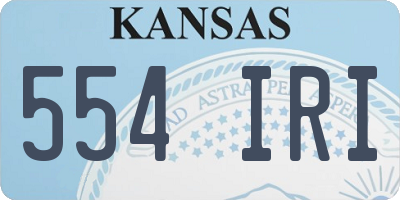 KS license plate 554IRI