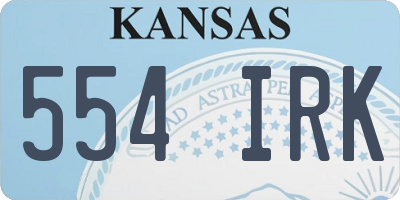 KS license plate 554IRK